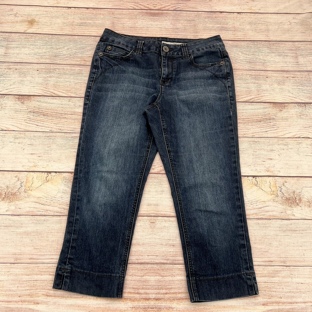 DKNY Jeans Womens 6 Capri Dark Wash Stretch Blue
